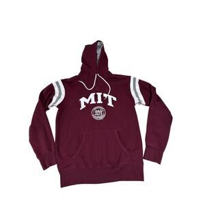 Champion Maroon MIT Hoodie with White and Gray Accents